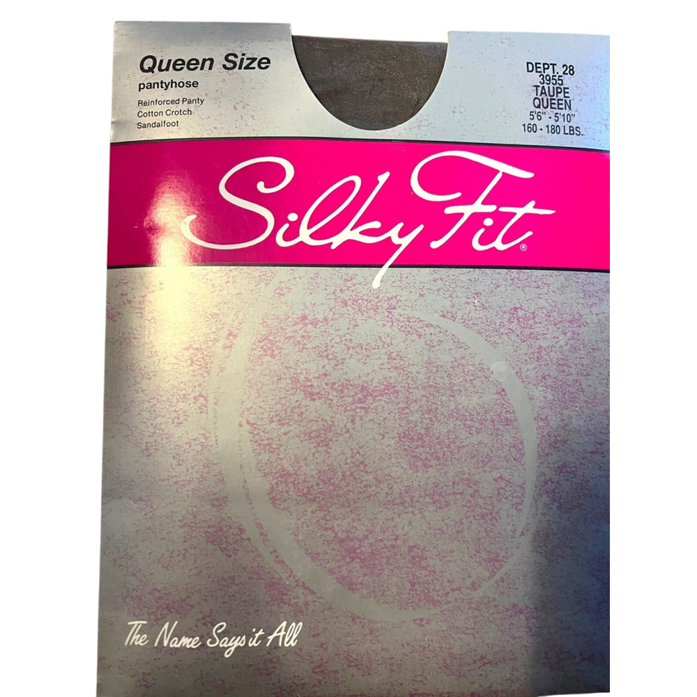 Silky Fit Size Queen Pantyhose Taupe 5'6"- 5'10" 160-180 Lb Sandalfoot New